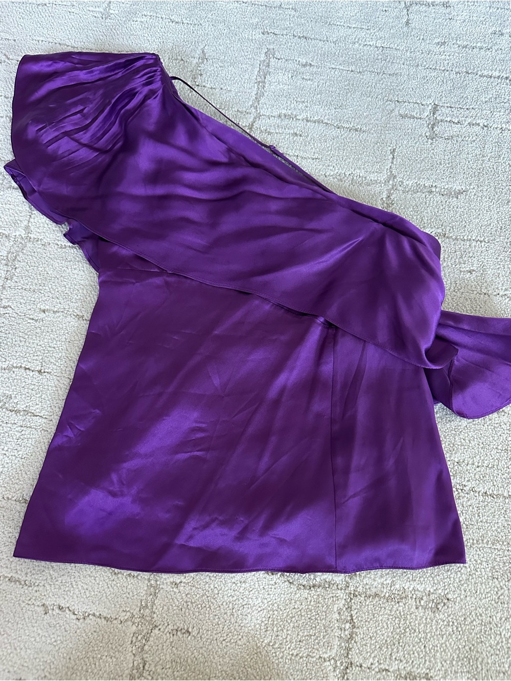 BCBG Fuchsia Silk One-Shoulder Women’s Top Sz XS